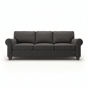 English Elm Augusta Classic Square Arm Sofa Handcrafted in Usa with Premium Polyester Upholstery Charcoal Catalina Charcoal B2761P527951
