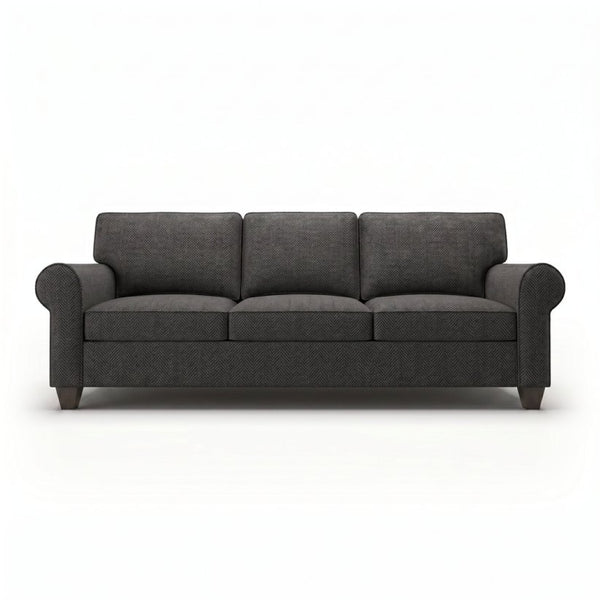 English Elm Augusta Classic Square Arm Sofa Handcrafted in Usa with Premium Polyester Upholstery Charcoal Catalina Charcoal B2761P527951