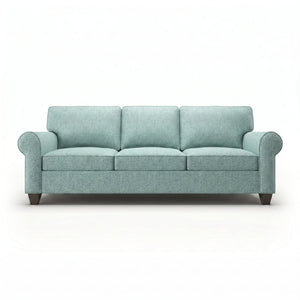 English Elm Augusta Classic Square Arm Sofa Handcrafted in Usa with Premium Polyester Upholstery Light Blue Leslie Robins Egg B2761P527952