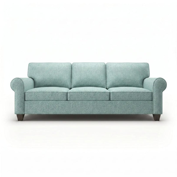 English Elm Augusta Classic Square Arm Sofa Handcrafted in Usa with Premium Polyester Upholstery Light Blue Leslie Robins Egg B2761P527952