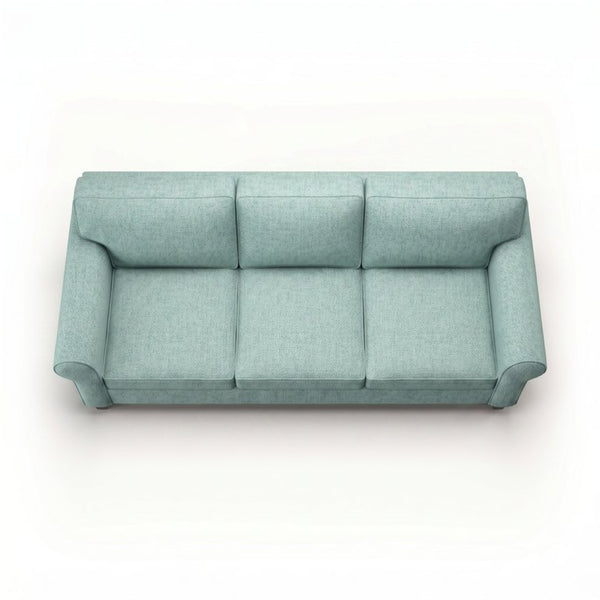 English Elm Augusta Classic Square Arm Sofa Handcrafted in Usa with Premium Polyester Upholstery Light Blue Leslie Robins Egg B2761P527952