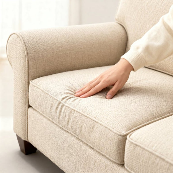 English Elm Augusta Classic Square Arm Sofa Handcrafted in Usa with Premium Polyester Upholstery Ivory Catalina Ivory B2761P527953