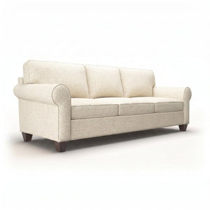 English Elm Augusta Classic Square Arm Sofa Handcrafted in Usa with Premium Polyester Upholstery Ivory Catalina Ivory B2761P527953