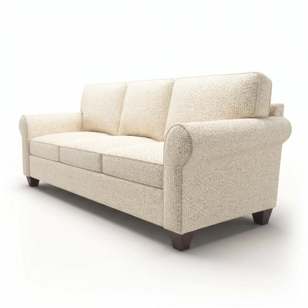 English Elm Augusta Classic Square Arm Sofa Handcrafted in Usa with Premium Polyester Upholstery Ivory Catalina Ivory B2761P527953