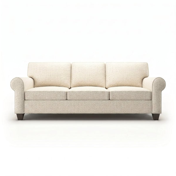 English Elm Augusta Classic Square Arm Sofa Handcrafted in Usa with Premium Polyester Upholstery Ivory Catalina Ivory B2761P527953