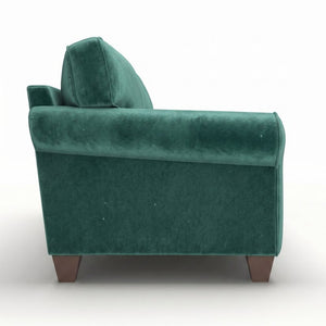 English Elm Augusta Velvet Sofa Handcrafted in Usa with Structured Square Arms for Living Rooms Forest Green B2761P527954