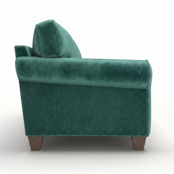 English Elm Augusta Velvet Sofa Handcrafted in Usa with Structured Square Arms for Living Rooms Forest Green B2761P527954