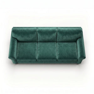 English Elm Augusta Velvet Sofa Handcrafted in Usa with Structured Square Arms for Living Rooms Forest Green B2761P527954