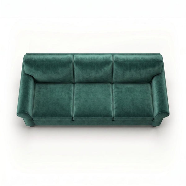 English Elm Augusta Velvet Sofa Handcrafted in Usa with Structured Square Arms for Living Rooms Forest Green B2761P527954
