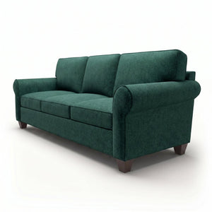 English Elm Augusta Velvet Sofa Handcrafted in Usa with Structured Square Arms for Living Rooms Forest Green B2761P527954