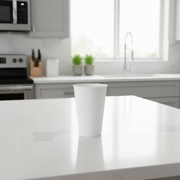 English Elm 16oz White Paper Hot Cup Poly Lined Single Wall Bulk Disposable Beverage Service B2762P477037