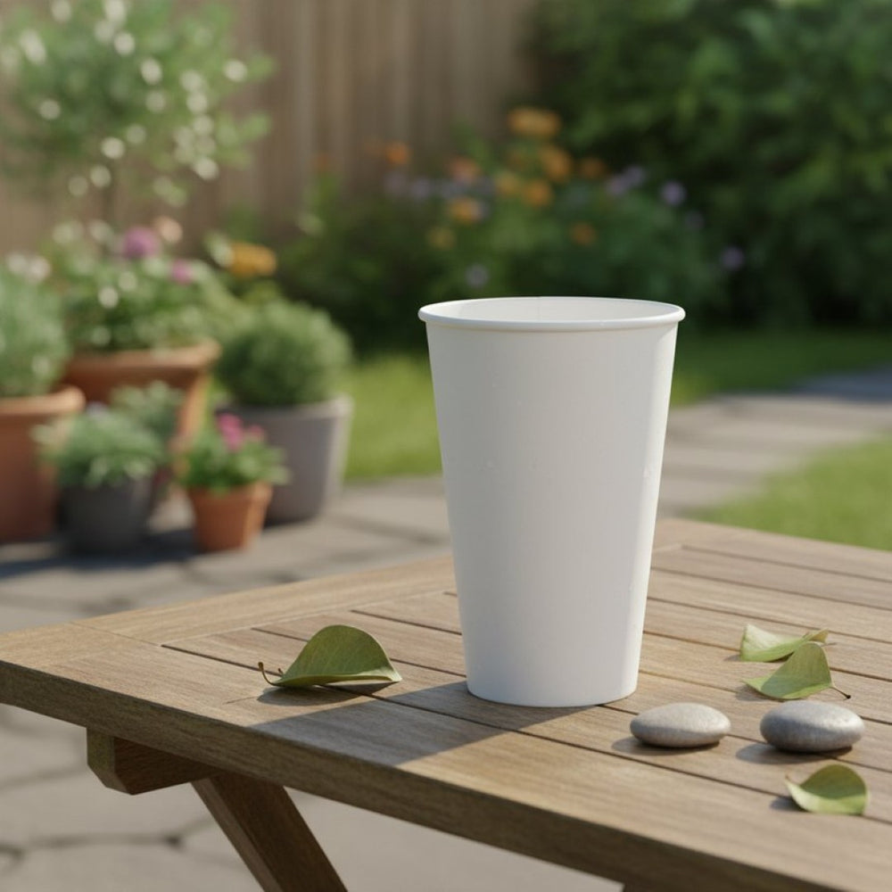 English Elm 16oz White Paper Hot Cup Poly Lined Single Wall Bulk Disposable Beverage Service B2762P477037
