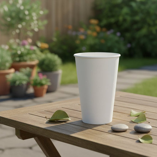English Elm 16oz White Paper Hot Cup Poly Lined Single Wall Bulk Disposable Beverage Service B2762P477037
