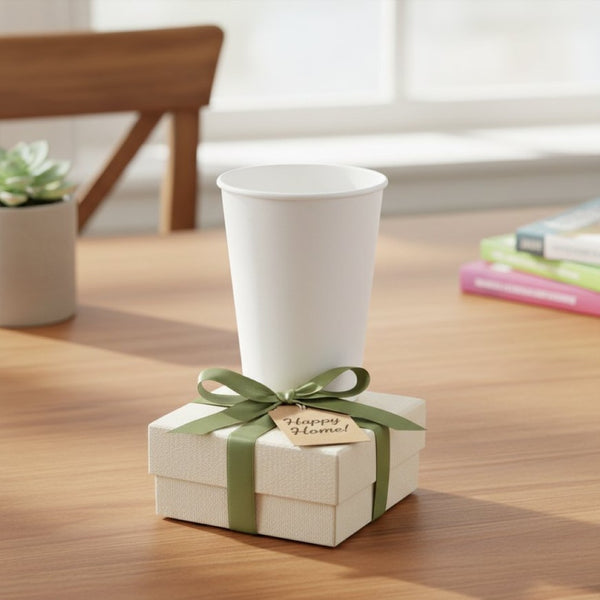 English Elm 16oz White Paper Hot Cup Poly Lined Single Wall Bulk Disposable Beverage Service B2762P477037