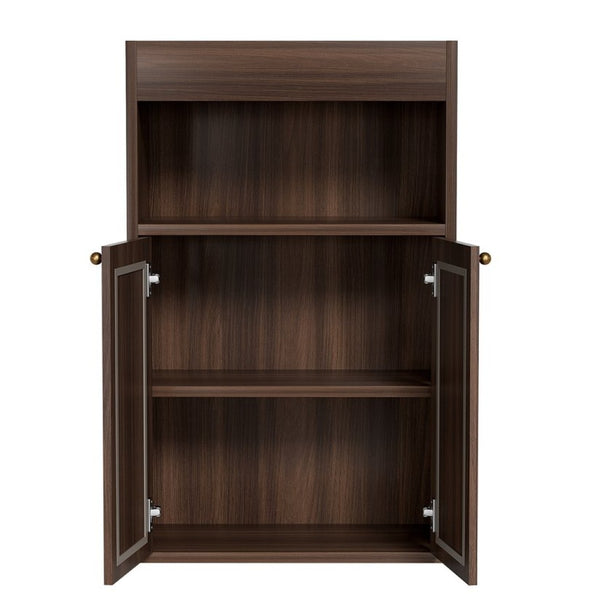 English Elm Omchom Rattan Door Freestanding Storage Cabinet with Adjustable Shelf for Bathroom Hallway Brown B2764P518714