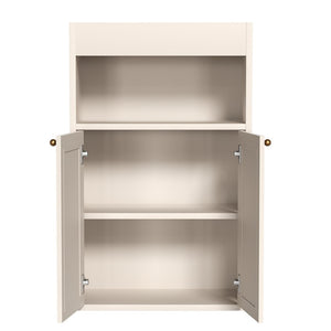 English Elm Omchom Rattan Door Freestanding Storage Cabinet with Adjustable Shelf for Bathroom Hallway White B2764P518715