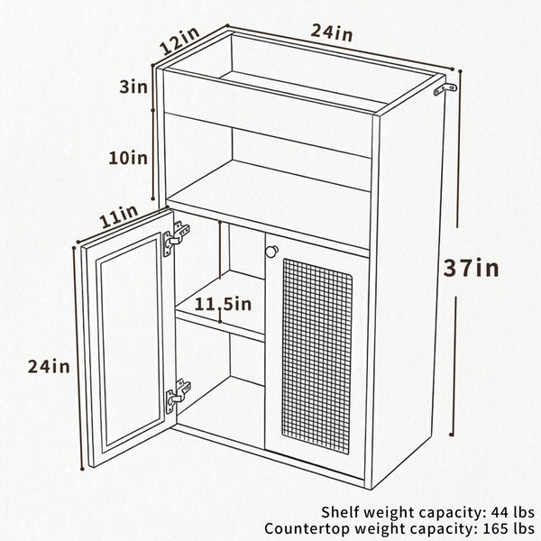 English Elm Omchom Rattan Door Freestanding Storage Cabinet with Adjustable Shelf for Bathroom Hallway White B2764P518715