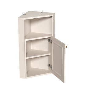 English Elm Omchom Farmhouse Corner Cabinet with Rattan Barn Doors and Adjustable Interior Shelf White B2764P518717