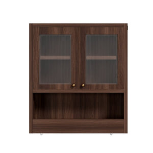 English Elm Omchom Farmhouse Bathroom Wall Cabinet with Acrylic Doors Adjustable Shelf and Paper Holder Brown B2764P518720