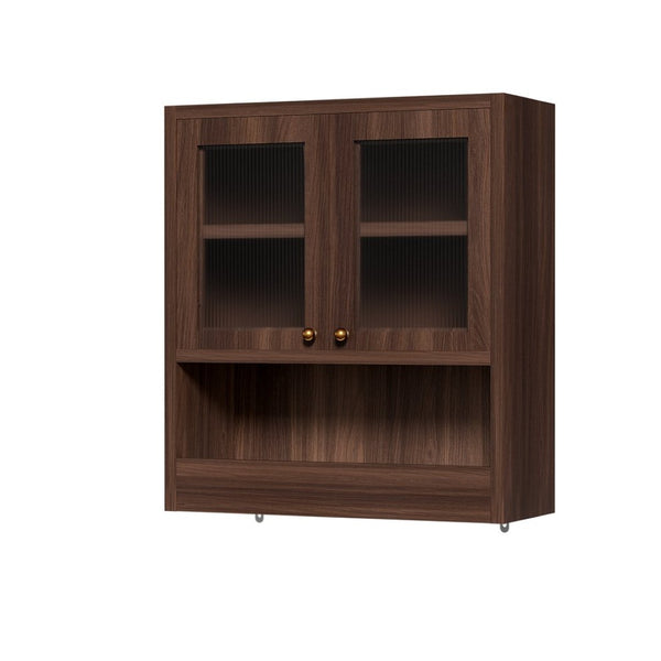 English Elm Omchom Farmhouse Bathroom Wall Cabinet with Acrylic Doors Adjustable Shelf and Paper Holder Brown B2764P518720