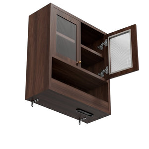 English Elm Omchom Farmhouse Bathroom Wall Cabinet with Acrylic Doors Adjustable Shelf and Paper Holder Brown B2764P518720