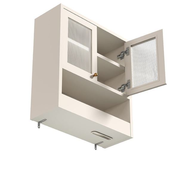English Elm Omchom Farmhouse Bathroom Wall Cabinet with Acrylic Doors Adjustable Shelf and Paper Holder White B2764P518721