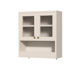 English Elm Omchom Farmhouse Bathroom Wall Cabinet with Acrylic Doors Adjustable Shelf and Paper Holder White B2764P518721