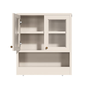 English Elm Omchom Farmhouse Bathroom Wall Cabinet with Acrylic Doors Adjustable Shelf and Paper Holder White B2764P518721