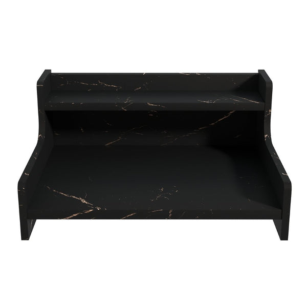 English Elm Washer Dryer Mdf Countertop Topper with 2-tier Shelf for Laundry Room Folding Black B2764P518726
