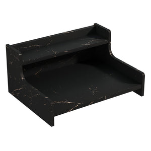 English Elm Washer Dryer Mdf Countertop Topper with 2-tier Shelf for Laundry Room Folding Black B2764P518726