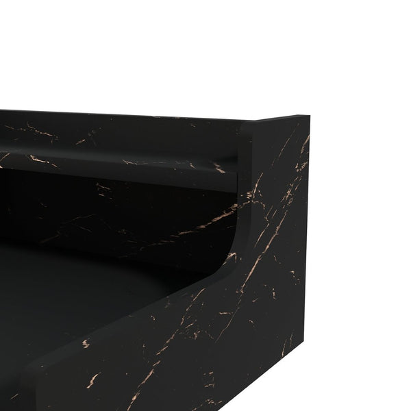 English Elm Washer Dryer Mdf Countertop Topper with 2-tier Shelf for Laundry Room Folding Black B2764P518726