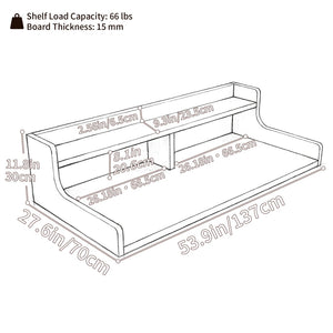 English Elm Washer Dryer Wood Countertop Two Tier Folding Surface for Laundry Room Storage B2764P518729