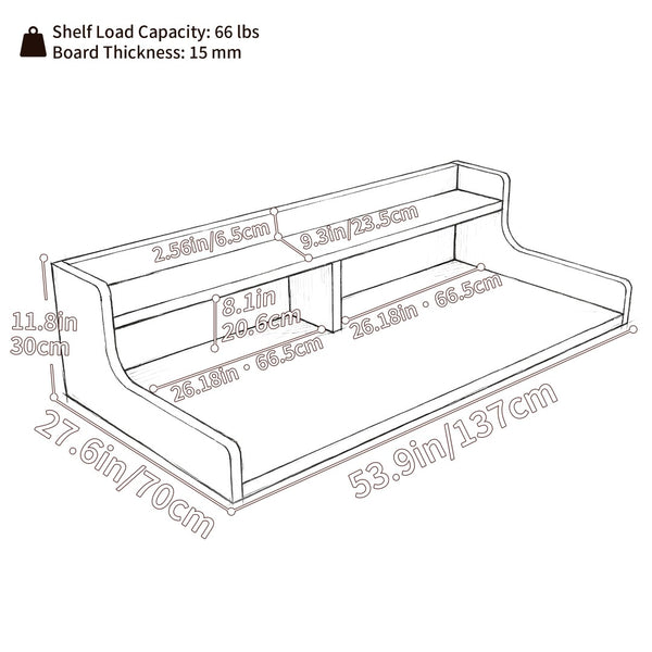 English Elm Washer Dryer Wood Countertop Two Tier Folding Surface for Laundry Room Storage B2764P518729