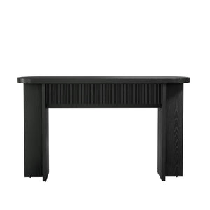 English Elm Omchom Fluted Console Table with Two Drawers Mid Century Entryway Sofa Accent Black B2764P518738