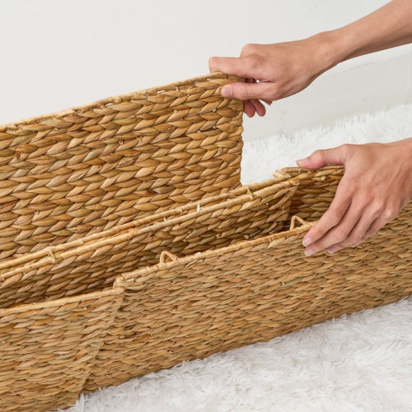 English Elm Ludmila Woven Water Hyacinth Storage Trunk Bohemian Coastal Organizer for Any Room B2765P523545