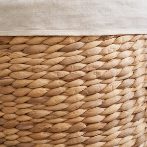 English Elm Ludmilla Water Hyacinth Woven Hamper with Lid Removable Liner Bohemian Storage B2765P523549