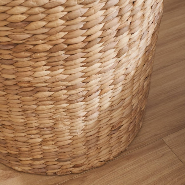 English Elm Ludmilla Water Hyacinth Woven Hamper with Lid Removable Liner Bohemian Storage B2765P523549