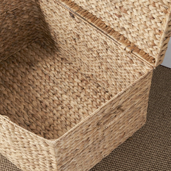 English Elm Ludmilla Water Hyacinth Woven Storage Trunk Bohemian Handcrafted Organizer with Handles B2765P523551