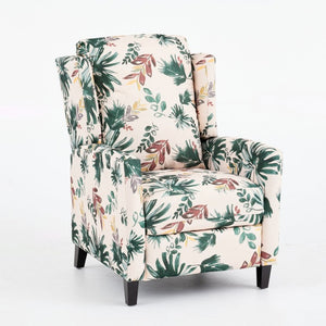 English Elm Wide Ribbed Power Recliner with LED Lighting and Cup Holders for Living Room Green Polyester Blend B2766P587920