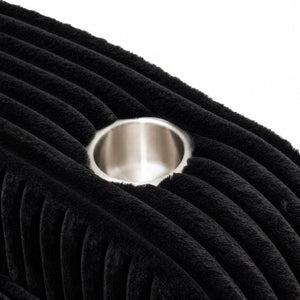 English Elm Wide Ribbed Power Recliner with LED Lighting and Cup Holders for Living Room Black Corduroy B2766P587924