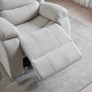 English Elm 37 Inch Polyester Blend Manual Recliner with Massage Heat and Thick Foam Cushioning B2766P595485