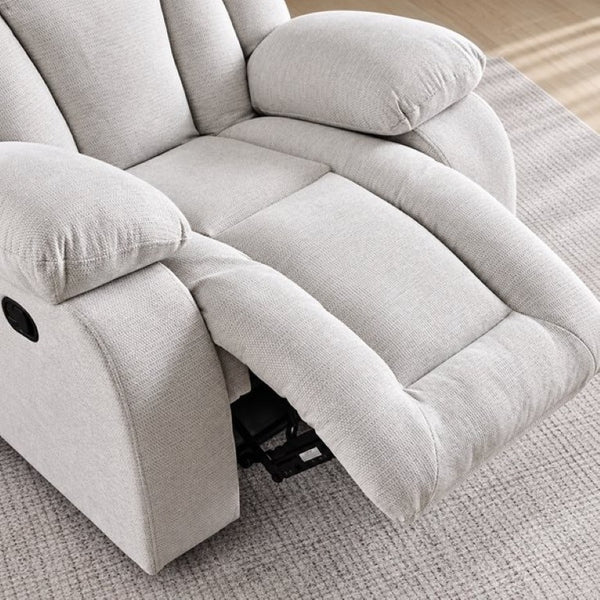 English Elm Swivel Manual Recliner Chair with 360 Degree Base Zero Wall Clearance Pillow Arms B2766P595516