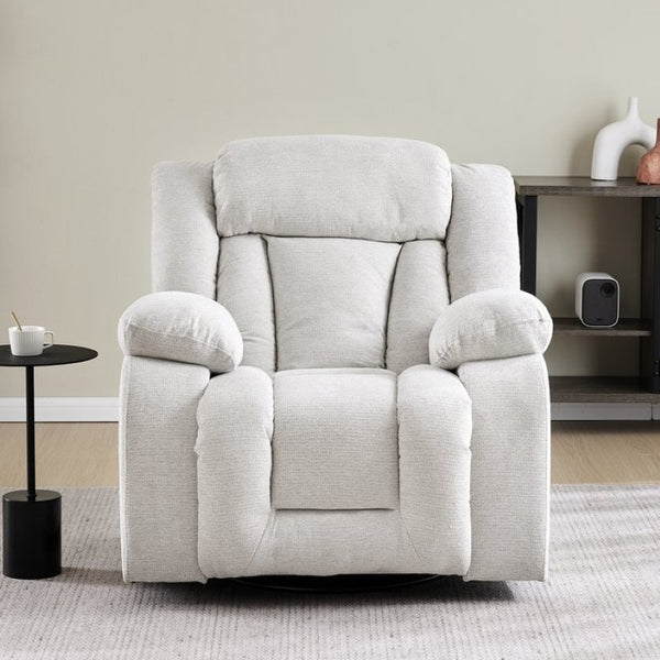English Elm Swivel Manual Recliner Chair with 360 Degree Base Zero Wall Clearance Pillow Arms B2766P595516