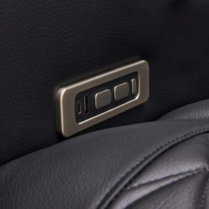 English Elm Pu Leather Power Reclining Loveseat with LED Lighting Bluetooth Console Storage B2766S00003