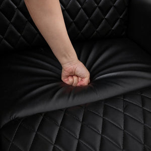 English Elm Three-Seater Power Reclining Sofa with LED Ambient Lighting and Faux Leather Finish Black B2766S00021