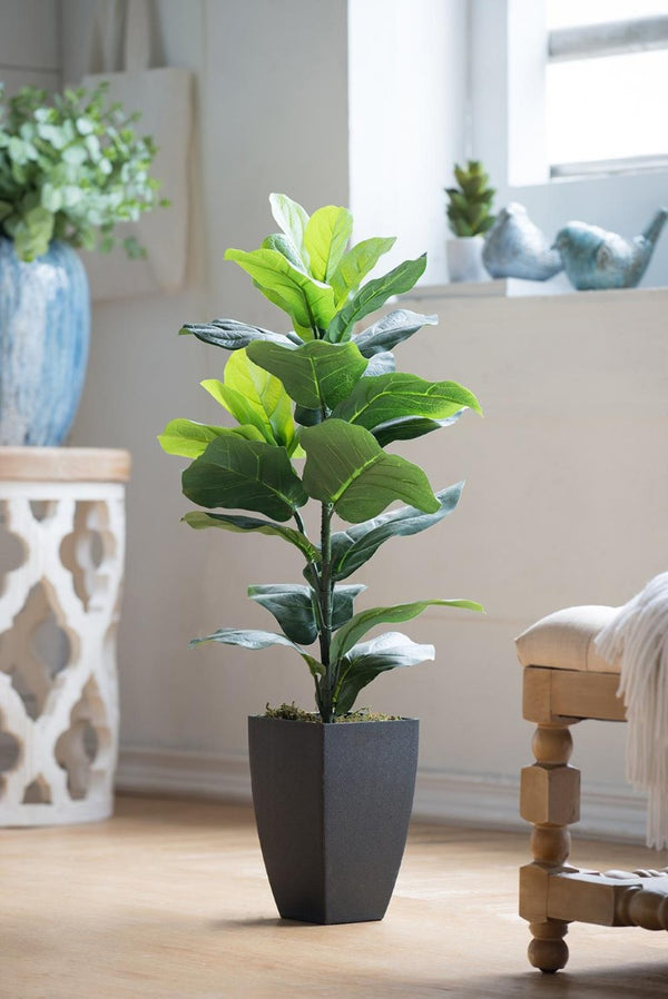 English Elm 20X16x35 Faux Fiddle Leaf Fig Floor Plant Lifelike Greenery for Modern Living Spaces B2768P496846