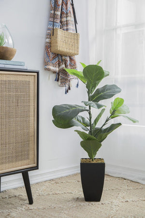 English Elm 20X16x35 Faux Fiddle Leaf Fig Floor Plant Lifelike Greenery for Modern Living Spaces B2768P496846