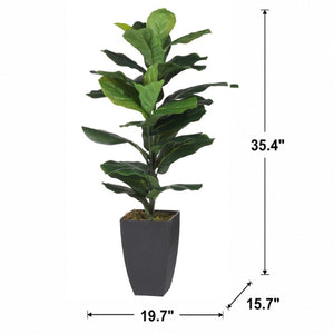 English Elm 20X16x35 Faux Fiddle Leaf Fig Floor Plant Lifelike Greenery for Modern Living Spaces B2768P496846