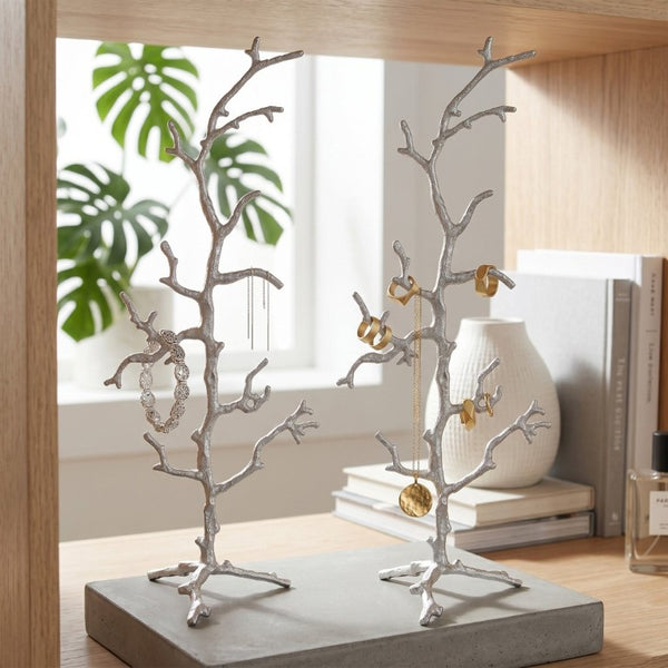 English Elm S/2 Aluminum Branching Tree Jewelry Holders Tangle Free Organizer for Dresser Vanity B2768P496884