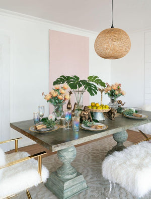 English Elm D22x14 Hand Woven Bamboo Round Chandelier Natural Boho Pendant for Dining Room B2768P496908